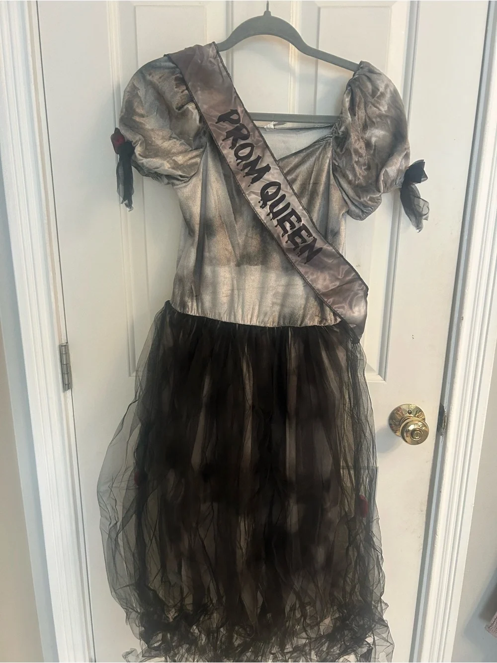 Prom Corpse Black Girls' Prom Queen Costume with Sash